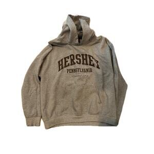 Gildan Hershey's Chocolate World Gray hoodie Mens Large